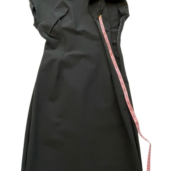 ZARA Basic Line  Business Black Bodycon Dress with Sculpted Seams Size S - Picture 7 of 9